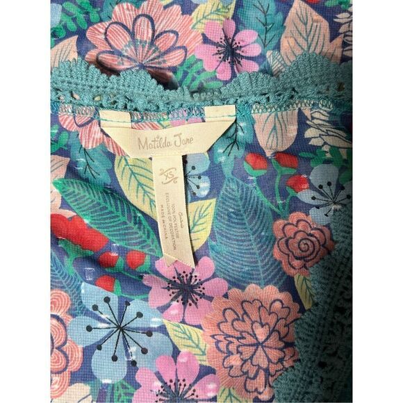 Matilda Jane Sheer Floral Long Sleeve Boho Pheasant Tunic Blouse Size XS - Picture 5 of 5